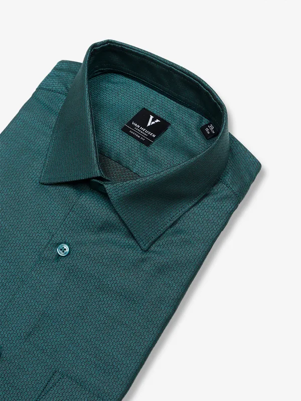 Van Heusen rama green texture shirt