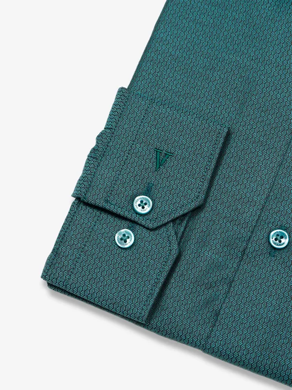 Van Heusen rama green texture shirt