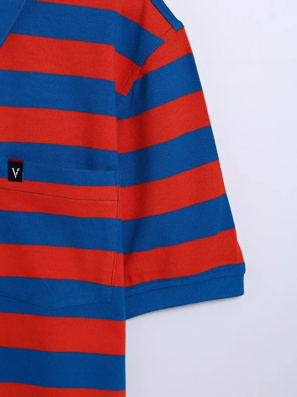 Van Heusen red and blue stripe t shirt