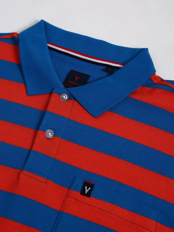 Van Heusen red and blue stripe t shirt