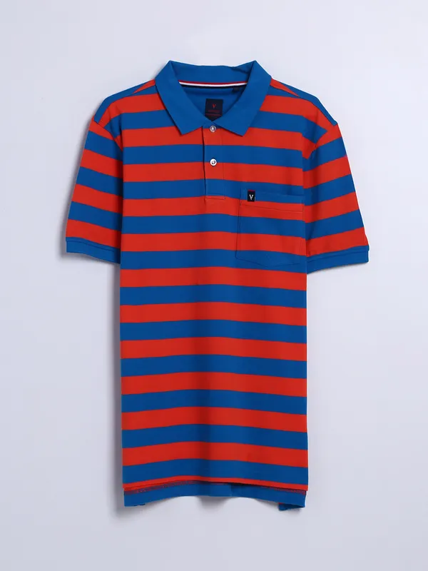 Van Heusen red and blue stripe t shirt