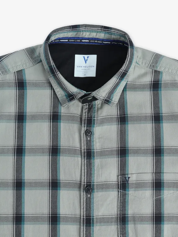 Van Heusen sage green checks shirt