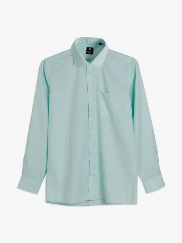 Van Heusen sea green textured cotton shirt