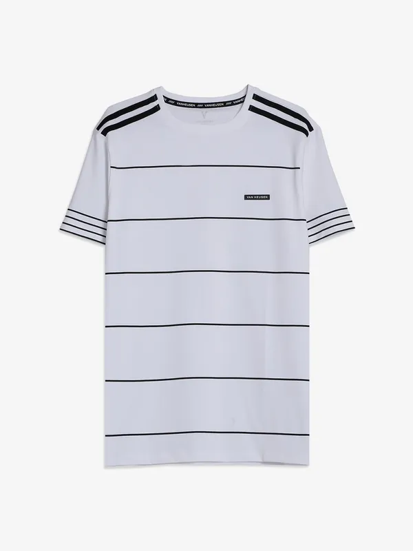 Van Heusen white cotton round neck t shirt