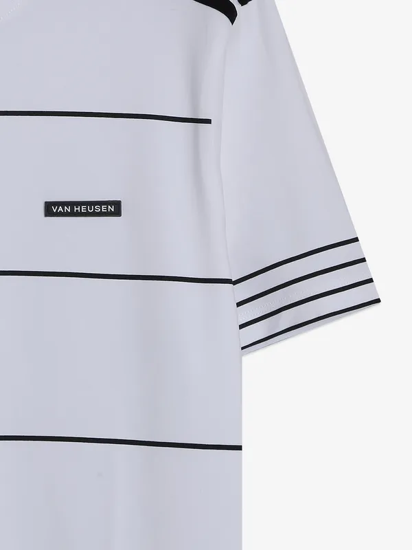 Van Heusen white cotton round neck t shirt