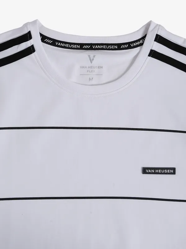 Van Heusen white cotton round neck t shirt