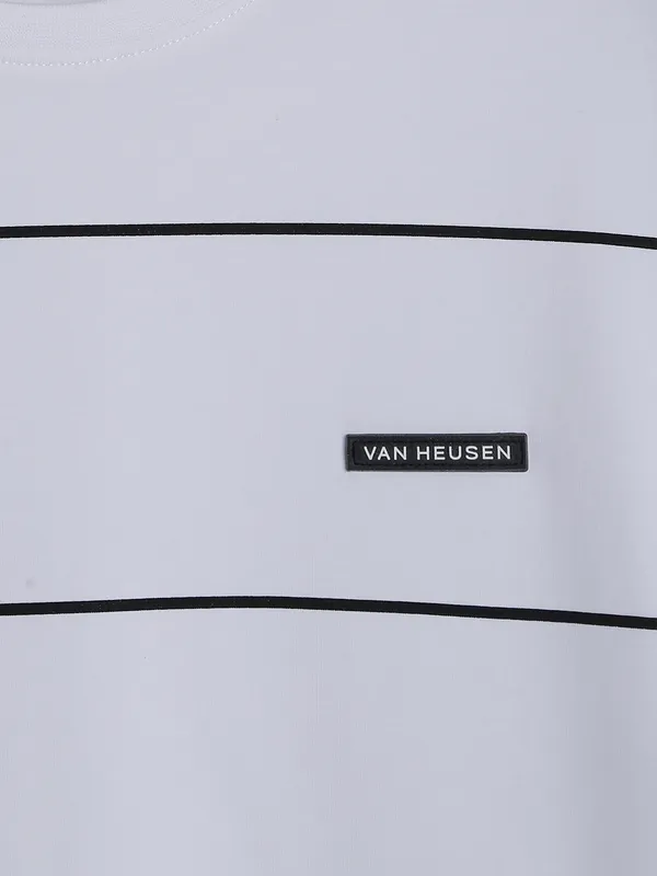 Van Heusen white cotton round neck t shirt