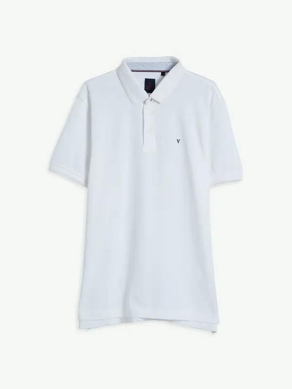 Van Heusen white plain cotton t shirt