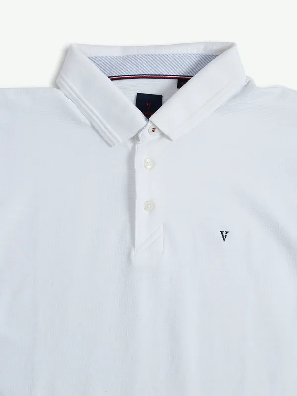 Van Heusen white plain cotton t shirt