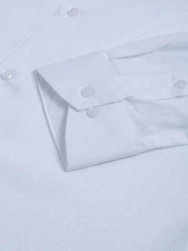 Van Heusen white texture cotton shirt