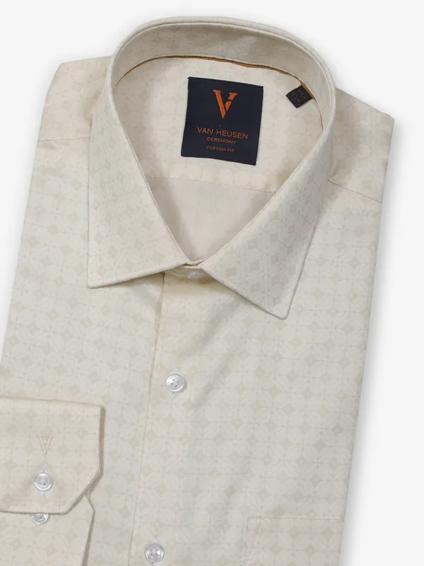 VAN HUESEN beige formal wear shirt