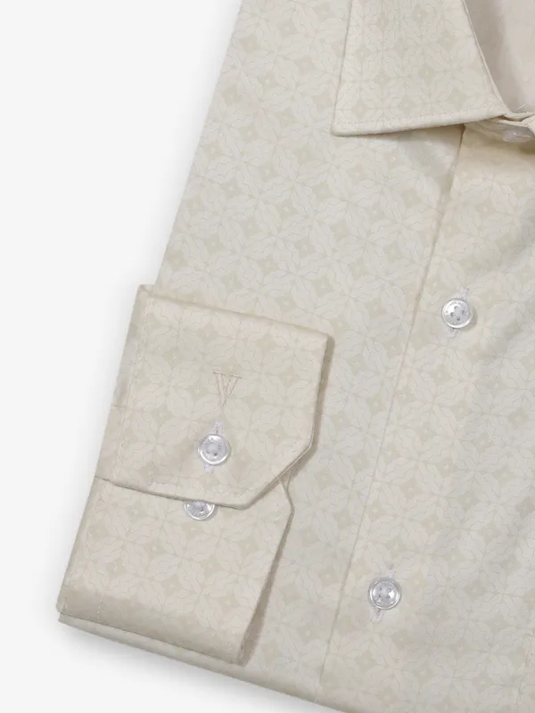 VAN HUESEN beige formal wear shirt