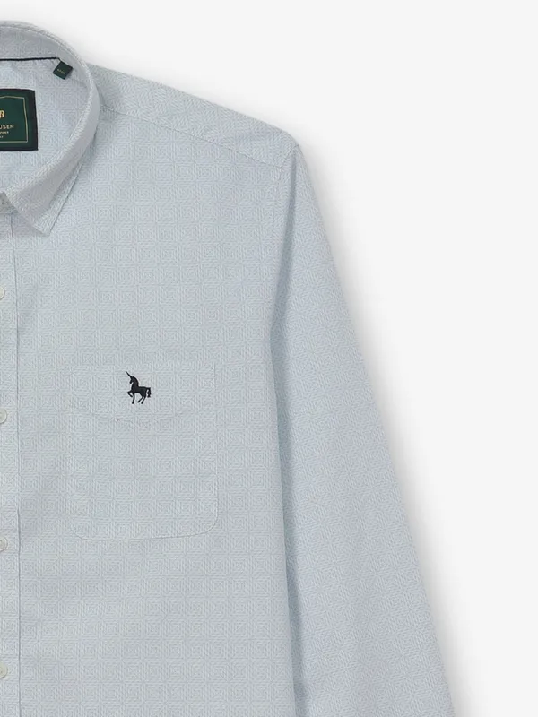 VAN HUESEN blue check casual cotton shirt
