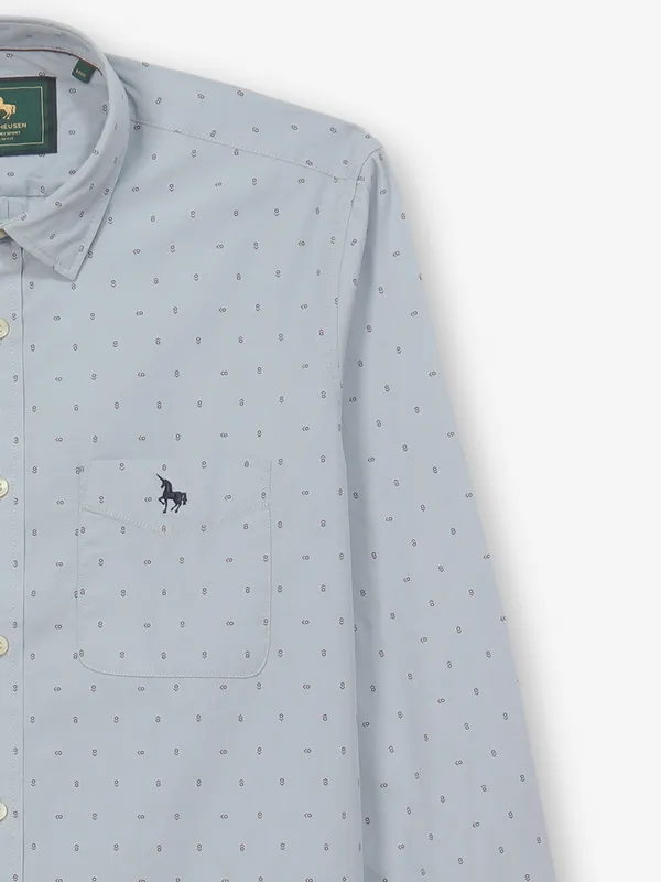 VAN HUESEN blue printed cotton shirt for casual wear