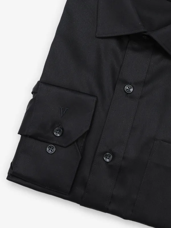 VAN HUESEN classic black cotton formal shirt