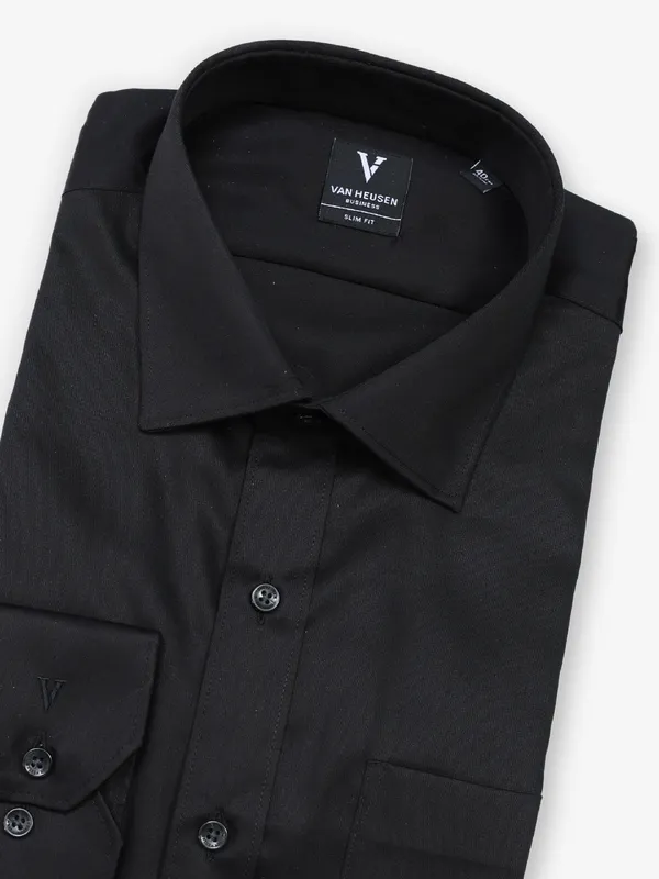VAN HUESEN classic black cotton formal shirt