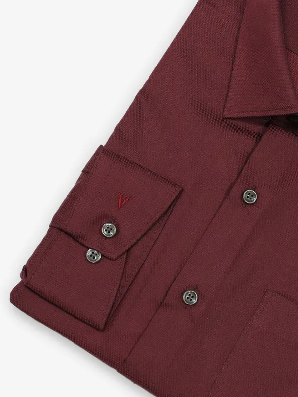 VAN HUESEN formal slim fit maroon shirt