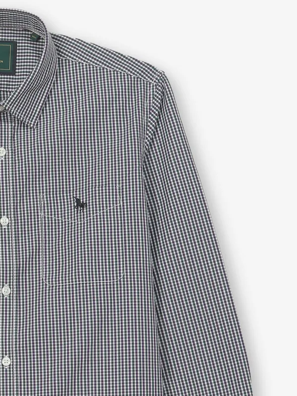VAN HUESEN multi checks slim fit shirt for men