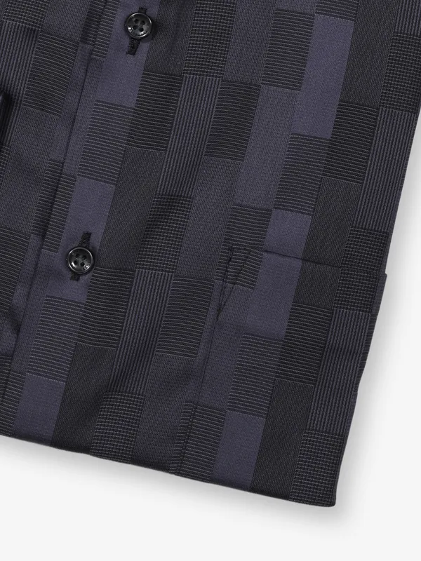 VAN HUESEN printed black formal wear shirt