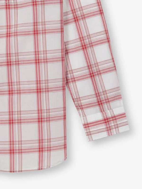 VAN HUESEN red checks cotton shirt