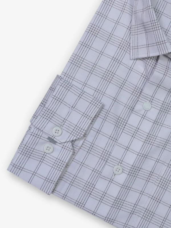 VAN HUESEN stylish white and black checks formal wear shirt
