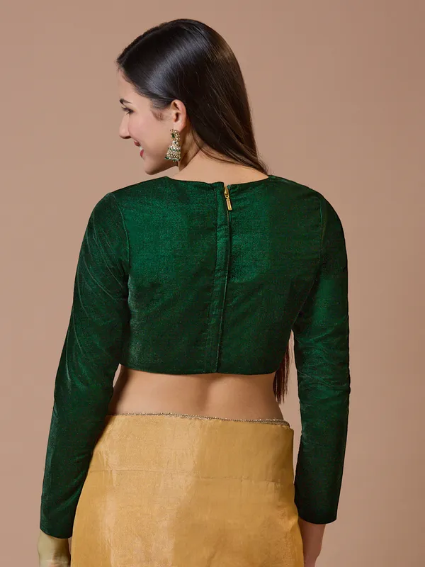 Velvet dark green blouse