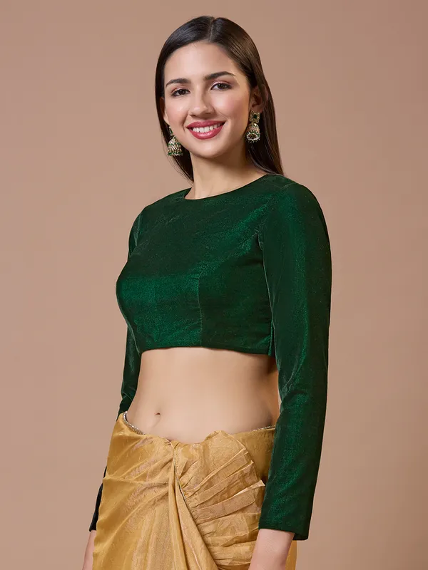 Velvet dark green blouse