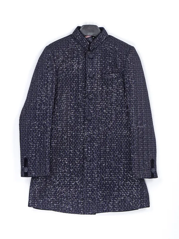 Velvet wedding wear navy indowestern