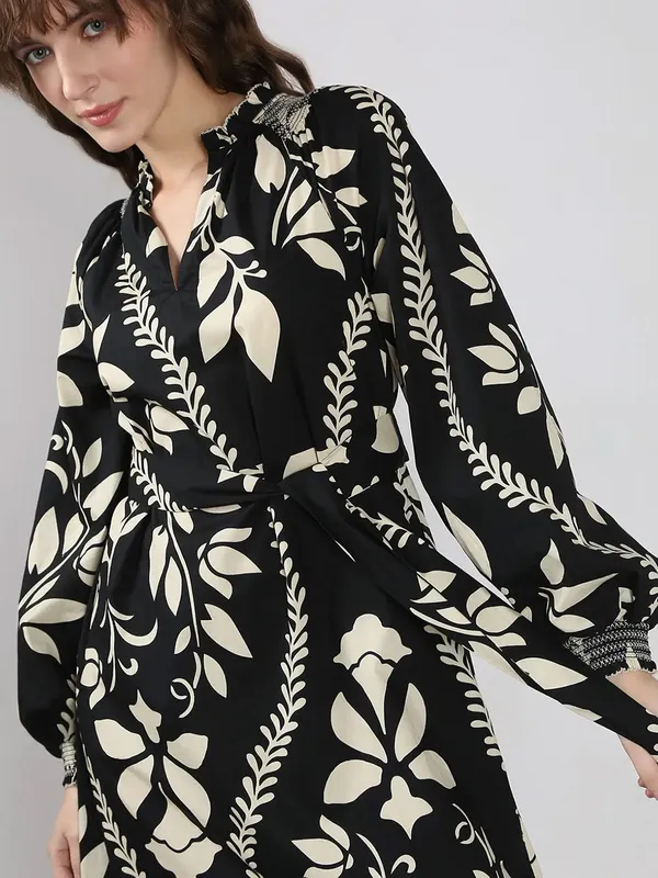 VERO MODA printed black cotton dress
