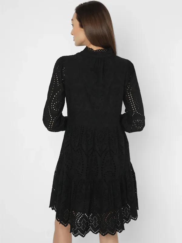 VERO MODA black cotton flare dress