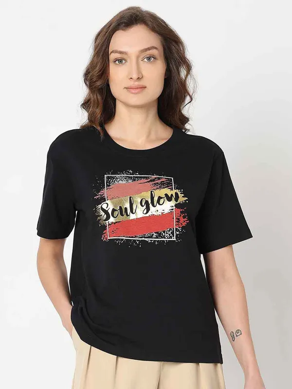 VERO MODA black printed t-shirt