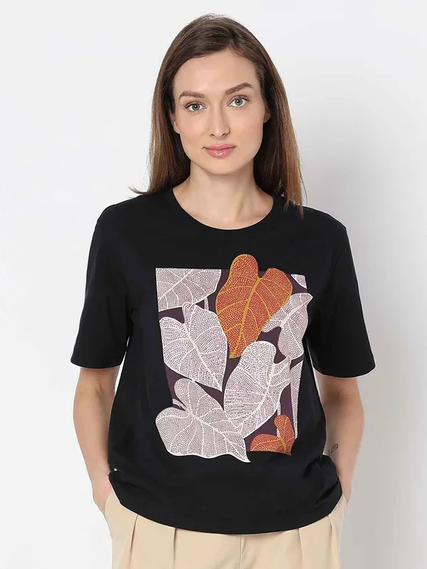 VERO MODA cotton black t-shirt