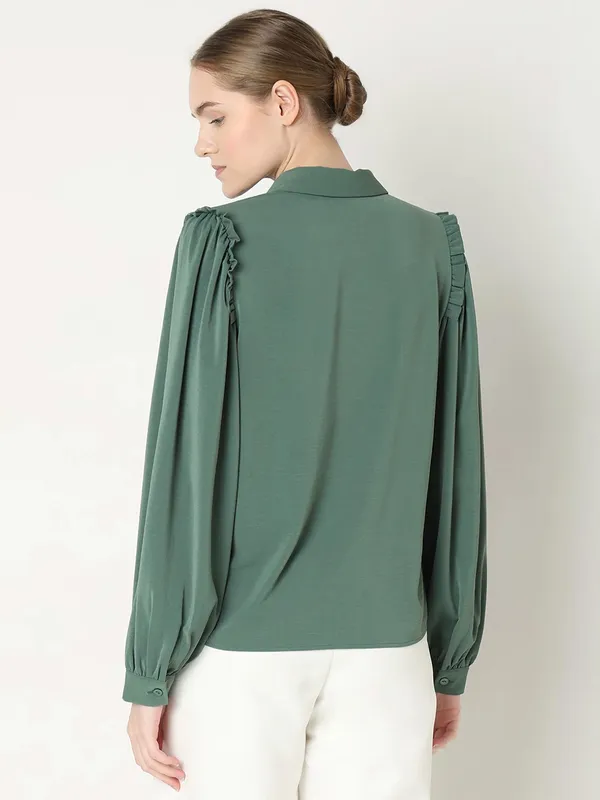 VERO MODA green polyester shirt