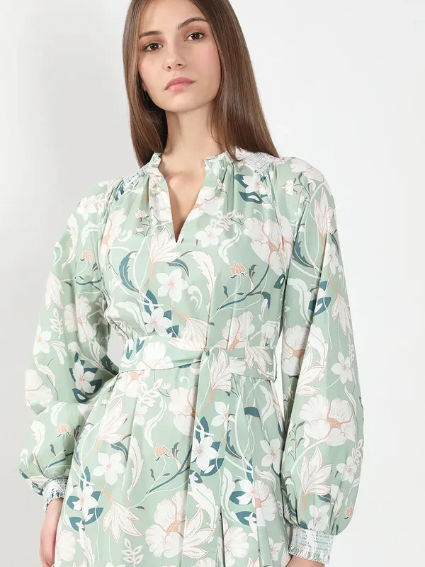 VERO MODA mint blue cotton printed dress