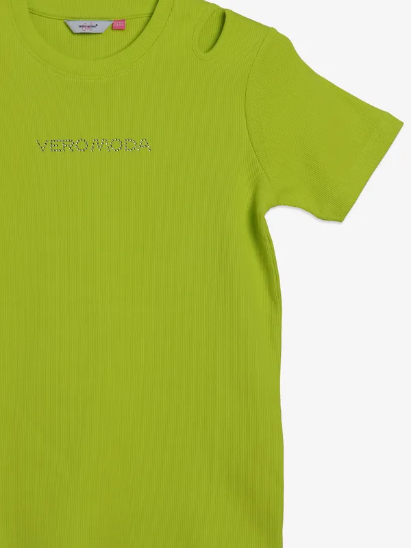 VERO MODA neon green knitted t-shirt