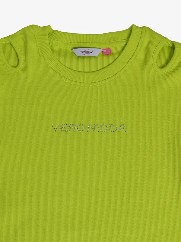 VERO MODA neon green knitted t-shirt