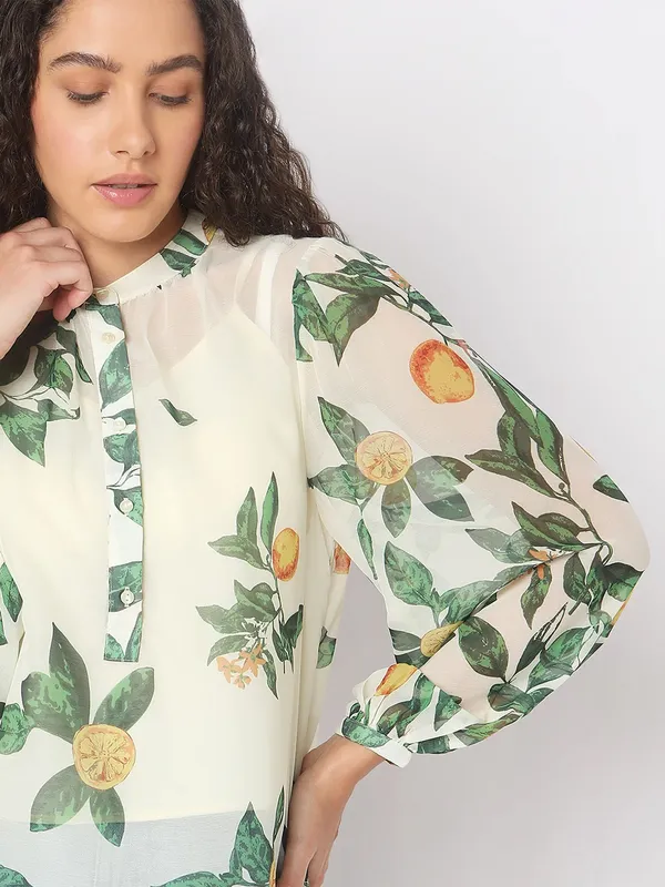 VERO MODA off-white printed top
