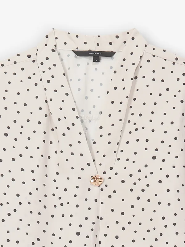 VERO MODA off white printed top for women