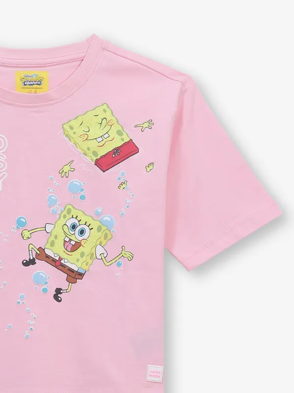 VERO MODA pink cotton t-shirt for girls