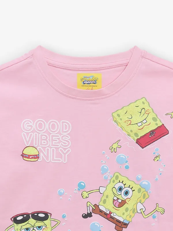 VERO MODA pink cotton t-shirt for girls