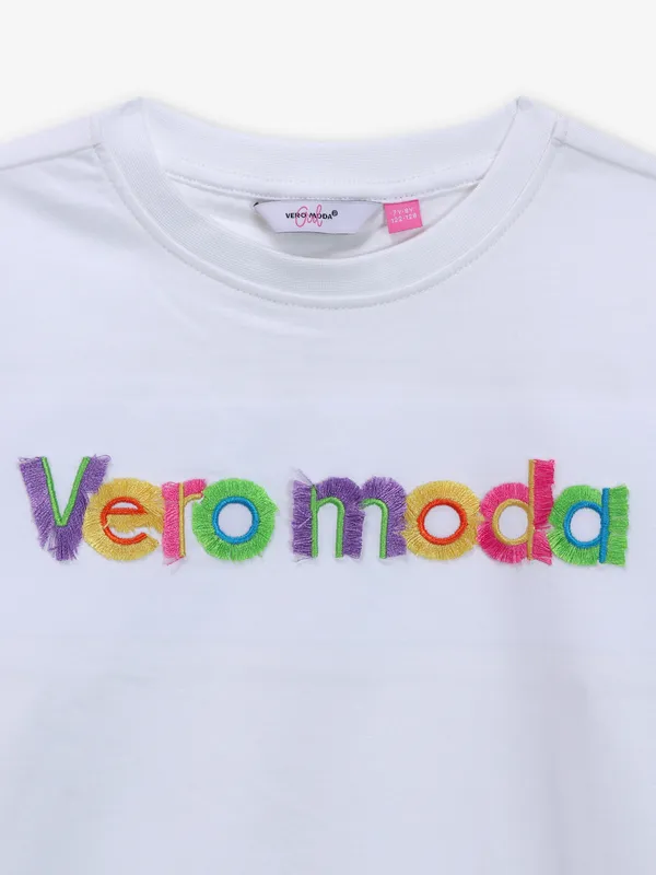 VERO MODA plain white cottont-shirt