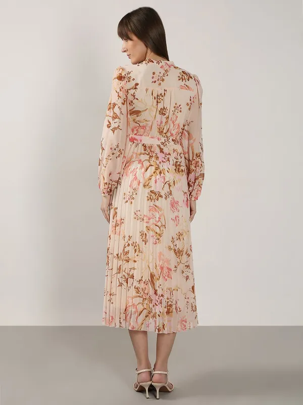 VERO MODA printed beige cotton dress