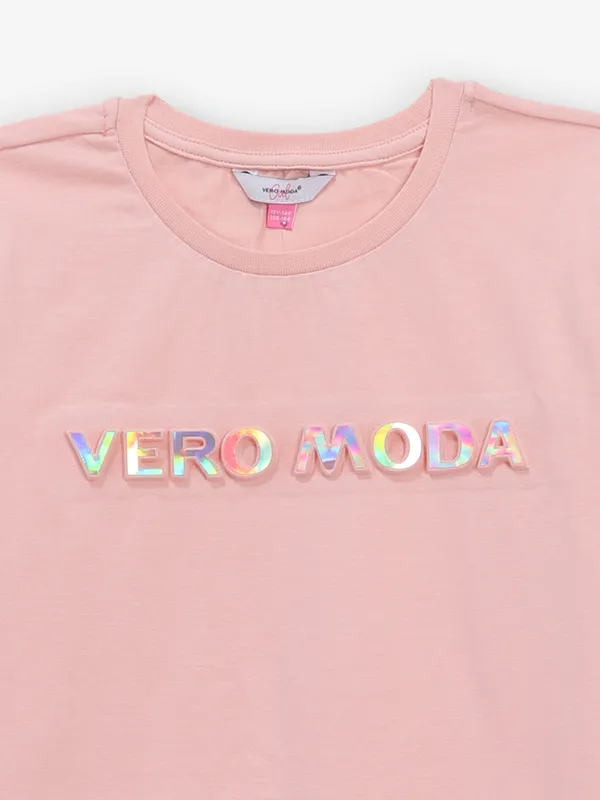 VERO MODA printed black cotton t-shirt