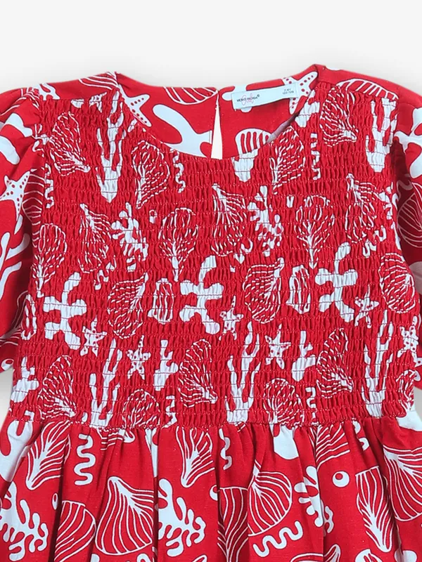 VERO MODA printed cotton red frock
