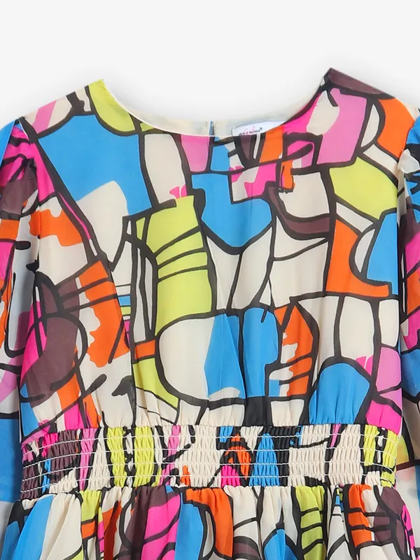 VERO MODA printed pink frock in cotton fabric