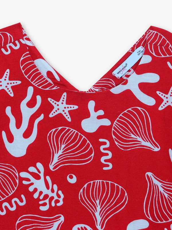 VERO MODA printed red cotton crop top