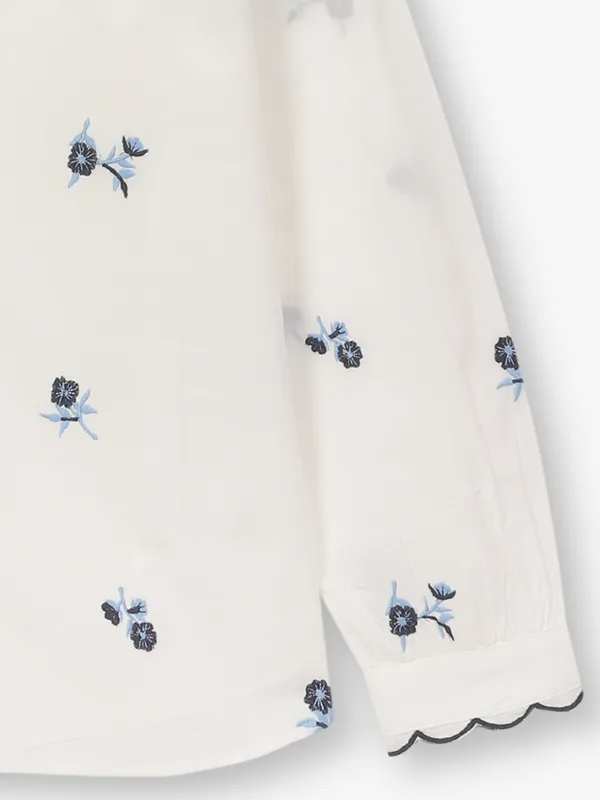 VERO MODA white cotton embroidery top