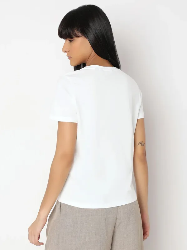 VERO MODA white cotton printed top