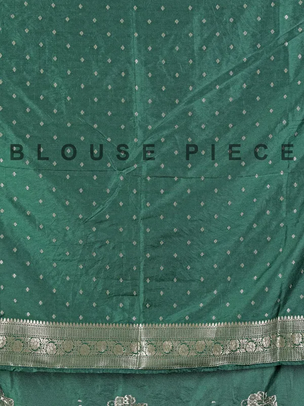 Vibrant green zari saree in semi silk fabric