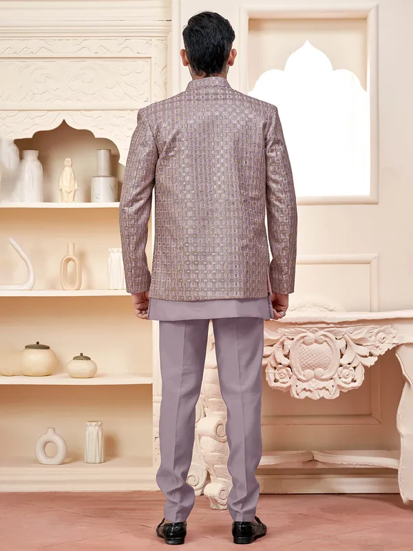 Violet indowestern for wedding glamour